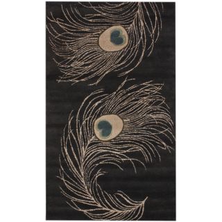 Handmade Alexa Hand spun Peacock Wool Rug (76 x 96)