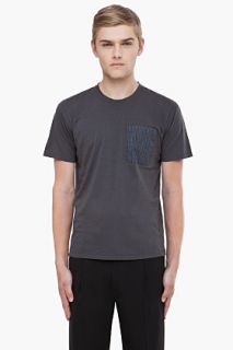 Yves Saint Laurent Charcoal Poplin T shirt for men