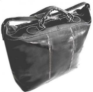 Floto Medium Piana Tote Black Italian Leather Luggage