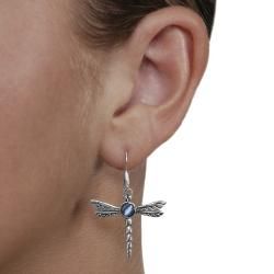 Tressa Sterling Silver Mother of Pearl Dragonfly Earrings