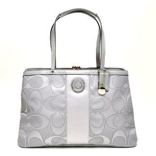 Coach Signature Stripe Outline Sateen Tote / Carryall F19460