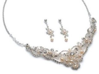 Wedding Jewelry, Crystal Beaded & Pearl Bridal Necklace