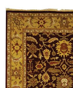 Hand knotted Harati Kashan Red/ Light Gold Wool Rug (8 x 10
