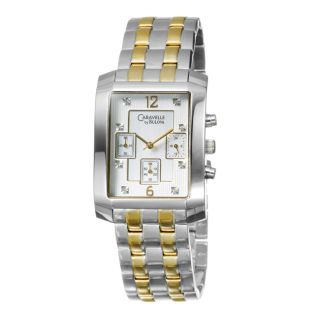 Caravelle by Bulova Mens Diamond Stainless and Yellow Goldplated