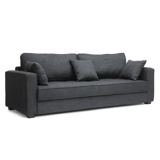 Baxton Studio Dark Grey Linen Sofa Bed