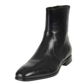 Prada Mens Black Leather Ankle Boots