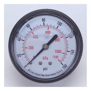 Approved Vendor 4FLG3 Pressure Gauge, Filled, 1 1/2 In, 160 Psi