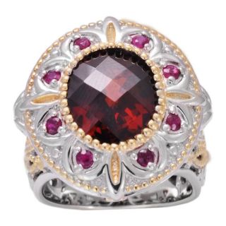 18k gold over silver garnet and ruby ring today $ 184 99 sale $ 166 49