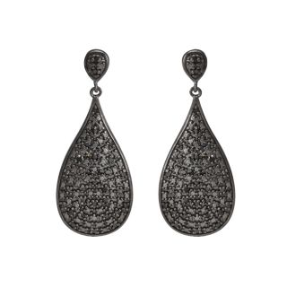 Sterling Silver 1/2ct TDW Black Diamond Teardrop Earrings Today $88