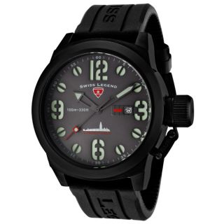 Swiss Legend Mens Submersible Black Silicone Watch