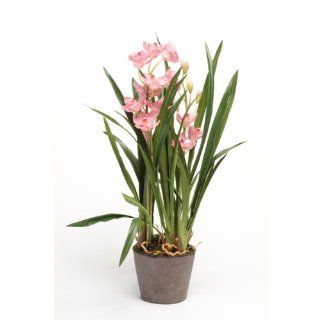 Künstliche Cymbidium Orchidee im Topf, pink, 75 cm Küche
