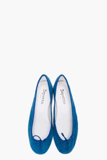 Repetto Blue Suede Ballerina Flats for women
