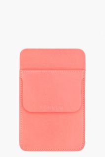 CARVEN Light Red Leather Pocket Protector for men