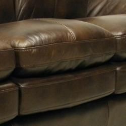Mason Brown Italian Leather Sofa/ Loveseat Set