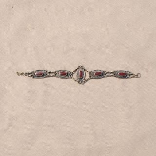 Hand made Burgundy Chain Bracelet (Afghanistan)