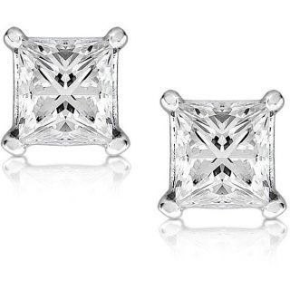 14k Gold 2ct TDW Princess cut Diamond Stud Earrings (G, VS