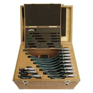 Mitutoyo 103 908 40 Micrometer Set, 0 12, 0.0001In, 12 Pc