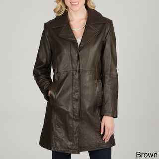Excelled Womens Leather City Coat