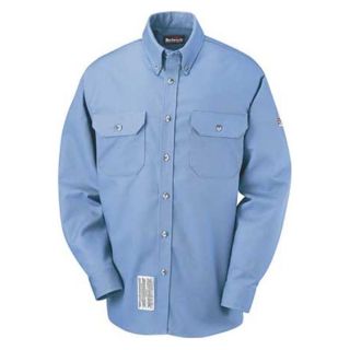 Bulwark SLU2LB LN XL FR Long Sleeve Shirt, Blue, XLT, Button