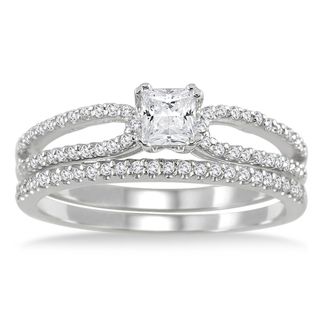 10k White Gold 3/5ct TDW White Diamond Bridal Ring Set