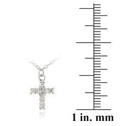 Icz Stonez Sterling Silver Cubic Zirconia Cross Charm Anklet