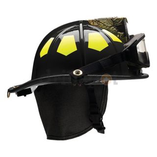 Bullard US6BK6LGIZ2 Fire Helmet, Black, Fiberglass