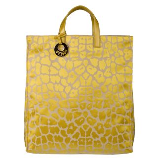 Fendi 8BH173 00A07 F0VLR Yellow Jaguar print Tote Bag