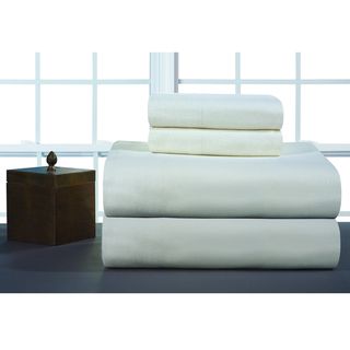 Pointehaven Ivory Solid Heavyweight Flannel Sheet Set