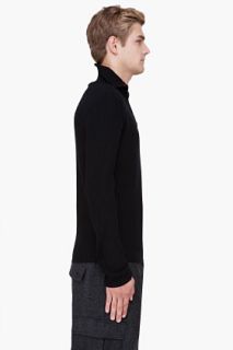 Y 3 Black Wool Slux Turtleneck for men