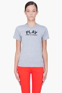Comme Des Garçons Play  Grey Black Print T shirt for women