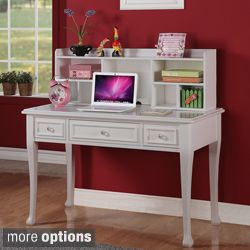 Jeslyn Solid Pine White Finish Desk with Optional Hutch Today $499.99