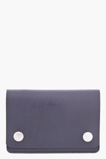 Marni Midnight Blue Leather Press stud Coin Wallet for men