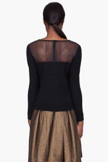 Diane Von Furstenberg Black Lace Detailed Silk Knit Rosita Sweater  for women