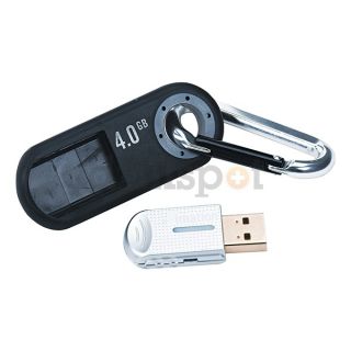Imation IMN26309 Clip Flash Drive, 4 GB, Black/Silver