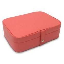 Morelle Kimberly Coral Leather Versatile Jewelry Box