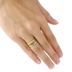 Toscana Collection 14k Gold plated Open weave Band Ring