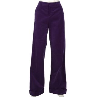 Gucci Womens Purple Velour Wide Leg Trousers