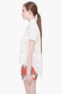 Thakoon Cream Cape Back Shirt for women