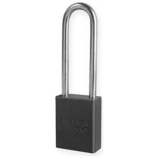 American Lock A1107KABLK Anodized Aluminum Padlock, Black, Key Alk
