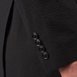Calvin Klein Mens Black Seersucker Suit