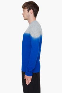Ann Demeulemeester Blue Dip Dyed Knit Sweater for men