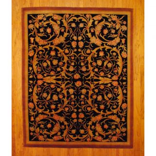 Tibetan Hand knotted Black/ Ivory Wool Rug (8 x 10) Was $1,139.99