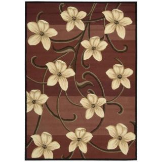 Hand hooked Red Paradise Floral Rug (18 x 29)