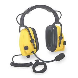 Approved Vendor 13250107 Electronic Ear Muff, 23dB, Yel, 2Way