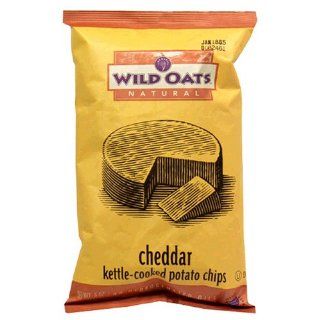 Wild Oats Natural Kettle Cooked Potato Chips, Cheddar, 5 Ounce Bags