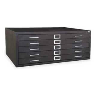 Approved Vendor 2CLA8 Cabinet, Flat File, 5 Drawer, Black
