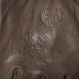Daxx Mens Top Grain Deerskin Leather Whitetail Wildlife Print Gloves