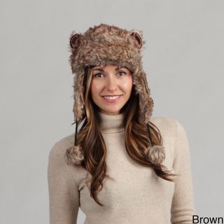 Womens Faux Fur Fuzzy Trapper Hat