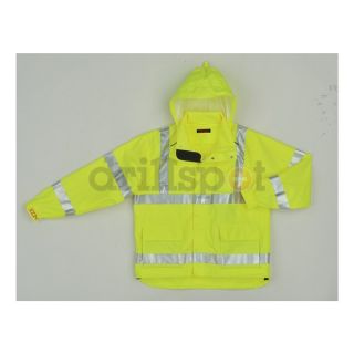 Tingley J24122 L Rainwear Jacket, Class 3, Ylw/Grn, L